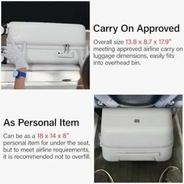 Hanke 16 Inch Underseat Carry On Luggage with Spinner Wheels Hard Shell Suitcases Mini Small Carry O...