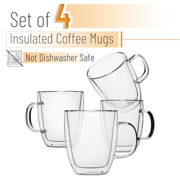 BTaT Double Wall Glass Cups Set - Stylish & Functional Mugs