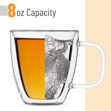 BTaT Double Wall Glass Cups Set - Stylish & Functional Mugs