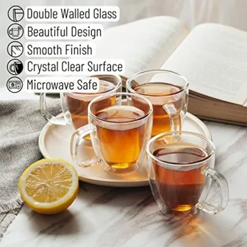 BTaT Double Wall Glass Cups Set - Stylish & Functional Mugs