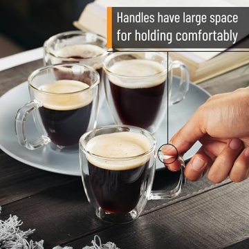 BTaT Double Wall Glass Cups Set - Stylish & Functional Mugs