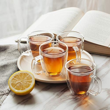 BTaT Double Wall Glass Cups Set - Stylish & Functional Mugs