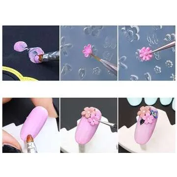 Cosmos Pack of 30 Different DIY 3D Silicone Nail Art Decortive Design Mold Nail Art Making Tools Mould Kit