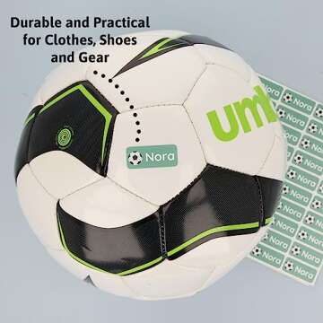 TeddyLabels - Personalized Name Labels for Kids (120) – Waterproof and Durable Clothing Labels for Kids, Labels for School Supplies, Stickers for Nursery, Daycare, and Preschool -Sports