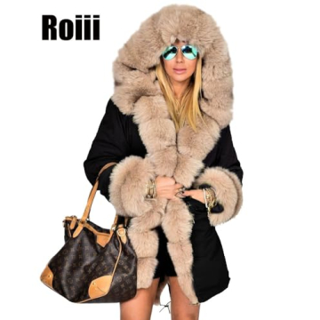 Roiii Women Thicken Warm Winter Coat Stylish Insulated