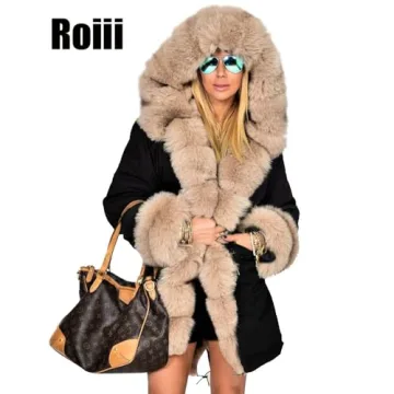 Roiii Women Thicken Warm Winter Coat Stylish Insulated