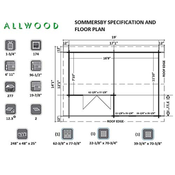 Allwood Sommersby Garden House Kit - Easy Assembly, 174 SQF