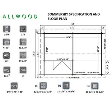 Allwood Sommersby Garden House Kit - Easy Assembly, 174 SQF