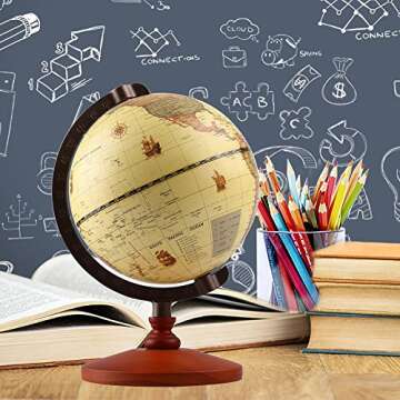 TTKTK Mini Vintage World Globe for Home and Learning