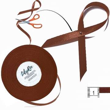 Friar Brown Ribbon 1/4 Inches 36 Yards Satin Roll Perfect for Scrapbooking, Art, Wedding, Wreath, Baby Shower, Packing Birthday, Wrapping Christmas Projects