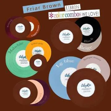 Friar Brown Ribbon 1/4 Inches 36 Yards Satin Roll Perfect for Scrapbooking, Art, Wedding, Wreath, Baby Shower, Packing Birthday, Wrapping Christmas Projects