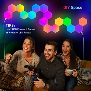 TISOFU Hexagon Lights - RGB Wall Panels for Unique Decor