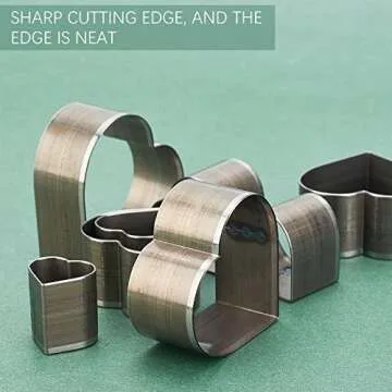 PH PandaHall 8 pcs High Carbon Steel One Hole Hollow Punch Cutter Set, 8 Sizes Heart Leather Die Cutter Tool Cutting Punching Die for Handmade DIY Leather Craft Valentine's Day