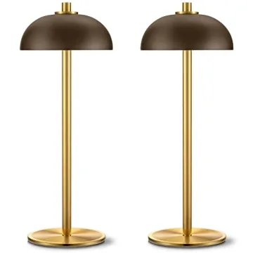 JONEMO 2 Pack LED Cordless Table Lamp - Rechargeable with 3 Color Dimming