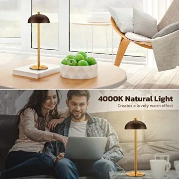 JONEMO Cordless Table Lamp - Rechargeable & Adjustable Light