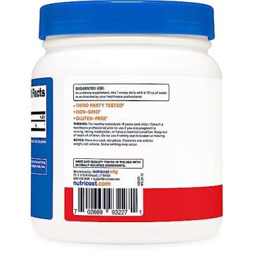 Nutricost L-Glutamine Powder 500 Grams (Fruit Punch)