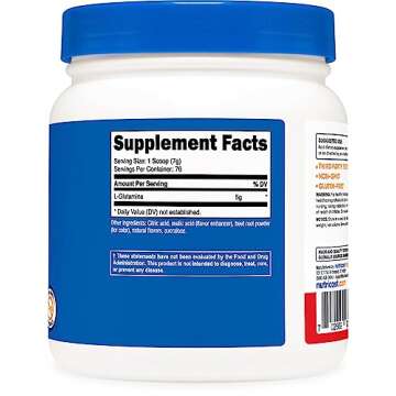 Nutricost L-Glutamine Powder 500 Grams (Fruit Punch)