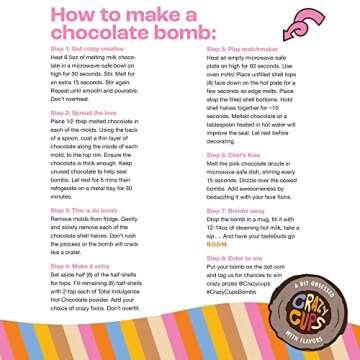 Total Indulgence DIY Hot Chocolate Bomb Kit, Makes 12 Cocoa Bombs, Includes 2 Silicone Molds For Chocolate Bombs, Melting Chocolate, Hot Cocoa Packets, Sprinkles, Marshmallows, Great Christmas Gifts