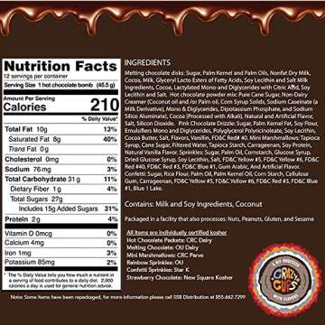 Total Indulgence DIY Hot Chocolate Bomb Kit, Makes 12 Cocoa Bombs, Includes 2 Silicone Molds For Chocolate Bombs, Melting Chocolate, Hot Cocoa Packets, Sprinkles, Marshmallows, Great Christmas Gifts