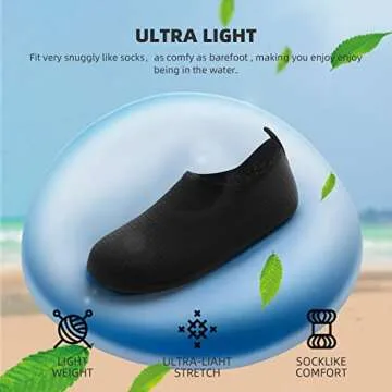 ATHMILE Water Shoes for Women Men Barefoot Quick-Dry Aqua Socks for Beach Swim Pool River Yoga Lake Surf Sport Cruise Essentials Swimming Size 8.5-9.5 Women/7.5-8.5 Men