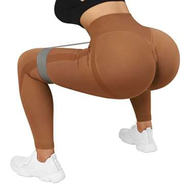 DOULAFASS Women Seamless Butt Lifting Leggings High Waist Workout Yoga Pants (59_Brown, Small)
