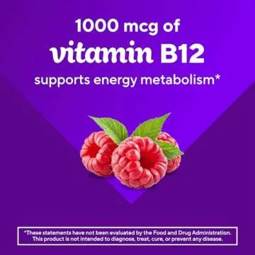 vitafusion Vitamin B12 Gummy Vitamins for Energy Metabolism Support, Natural Raspberry Flavored, America’s Number 1 Gummy Vitamin Brand, 70 Day Supply, 140 Count