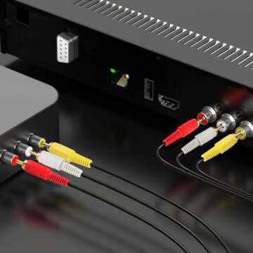 RCA Cable, AV Cable Gold Plated, Yellow/White/red connectors 3 Male to 3 Male-4.6 Feet/1PCS