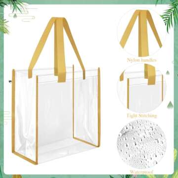 Paterr 20 Pack Clear Tote Bags for Sports and Travel