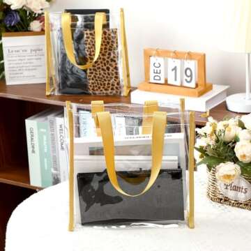 Paterr 20 Pack Clear Tote Bags for Sports and Travel