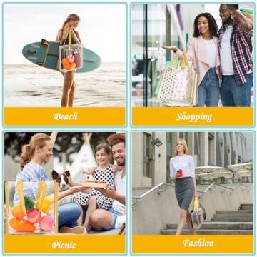 Paterr 20 Pack Clear Tote Bags for Sports and Travel