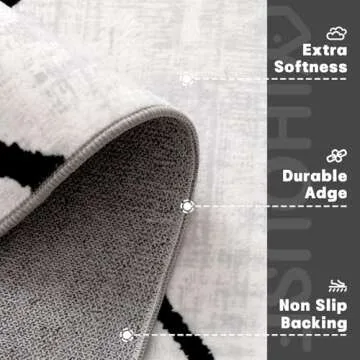 YIHOUSE Abstract 6'x9' Washable Rug for Modern Homes