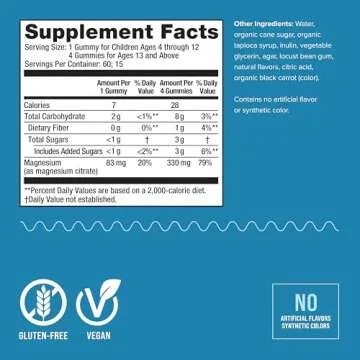 Natural Vitality CALM, Magnesium Citrate Supplement, Stress Relief Gummies, Supports a Healthy Response to Stress, Gluten Free, Vegan, Raspberry Lemon Flavored, 60 Gummies