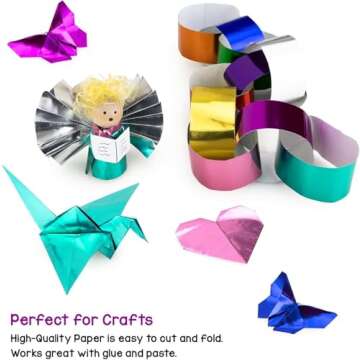 Hygloss Products Metallic Foil Paper Sheets - 24 Count, Assorted Colors