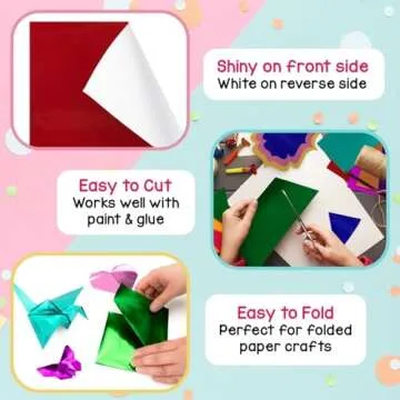 Versatile Hygloss Metallic Foil Paper Sheets for Crafts