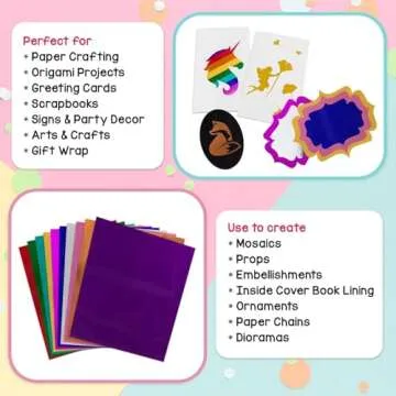 Versatile Hygloss Metallic Foil Paper Sheets for Crafts