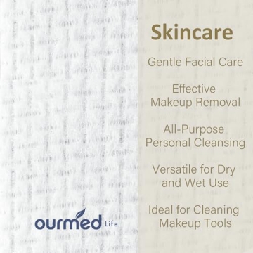 Ourmed Life Disposable Face Towels for Sensitive Skin 50 Count