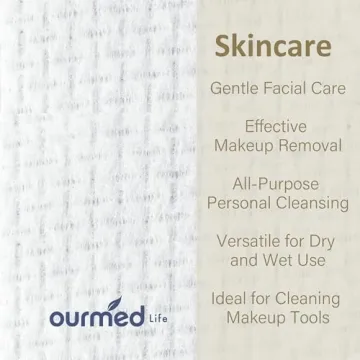 Ourmed Life Disposable Face Towels for Sensitive Skin 50 Count