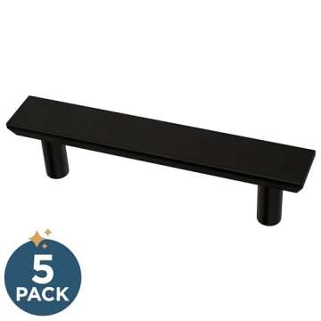 Franklin Brass Simple Chamfered (10-Pack) Cabinet Handles 3' Hole Center Matte Black Kitchen Drawer ...