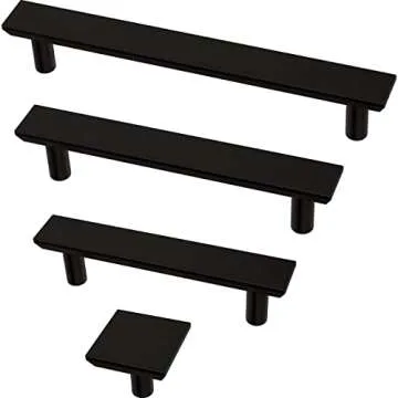 Franklin Brass Simple Chamfered (10-Pack) Cabinet Handles 3' Hole Center Matte Black Kitchen Drawer Pulls Dresser, Furniture Hardware P40844K-FB-C