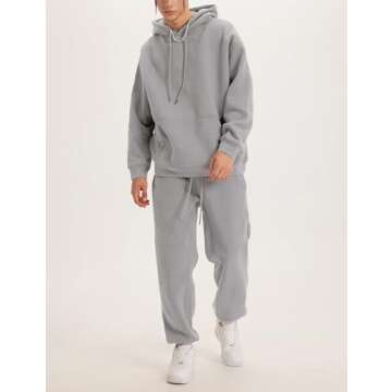 Tanming Men's Tracksuit Set - Fleece Hoodie & Joggers