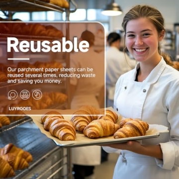 Pro-Grade Unbleached Parchment Paper Sheets,210Pcs Value Pack 12x16 In - Double-Sided Natural Plant-Based Silicone Coating, Non-Stick, Perfect for Baking, Air Fryer, BBQ,Food Wrapping&Food Service