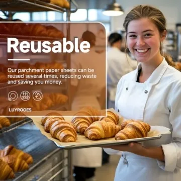 Pro-Grade Unbleached Parchment Paper Sheets,210Pcs Value Pack 12x16 In - Double-Sided Natural Plant-Based Silicone Coating, Non-Stick, Perfect for Baking, Air Fryer, BBQ,Food Wrapping&Food Service