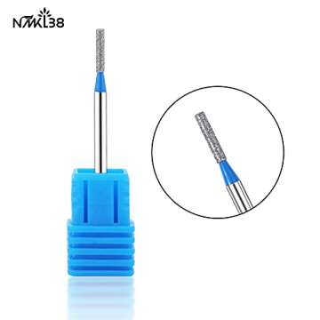 NMKL38 Diamond Bit Small Barrel Shape Electric Nail Drill File Cuticle Cleaner Tool for Rotary Nail ...