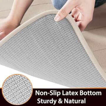 Yimobra 3 Pieces Memory Foam Bath Mat Sets, 31.5 x 19.8 + 17x24 and U-Shaped for Bathroom Rugs, Toilet Mats, Non-Slip, Soft Comfortable, Water Absorption, Machine Washable, Beige