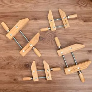 POWERTEC 71522 Wooden Handscrew Clamp for Woodworking