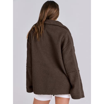 ANRABESS Womens Fleece Jacket Oversized Zip Up Sherpa Fuzzy Casual Coats Winter Fall Outerwear 2024 Clothes with Pockets Medium
