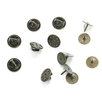 ALL in ONE Butterfly Clutch Tie Tacks Pin Backs with Blank Pins for DIY Craft (Antique Bronze 50 Pairs)