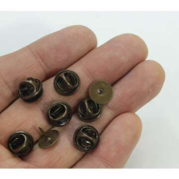 ALL in ONE Butterfly Clutch Tie Tacks Pin Backs with Blank Pins for DIY Craft (Antique Bronze 50 Pairs)