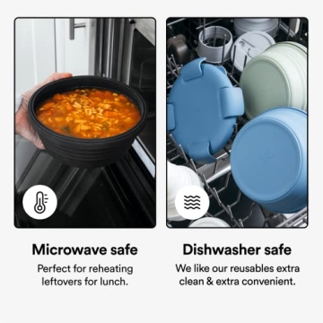 STOJO 36oz Collapsible Silicone Bowl for Travel Meal Prep