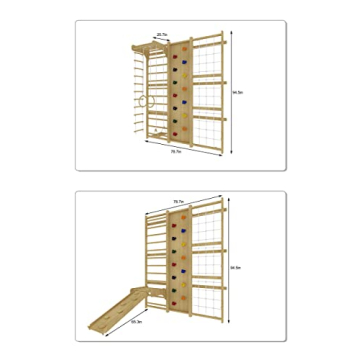Avenlur Walnut 9-in-1 Wall Gym Set for Kids Active Play